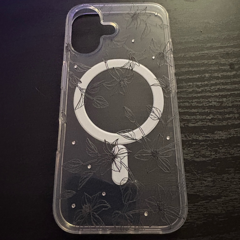 Floral Clear Phone Case with MagSafe